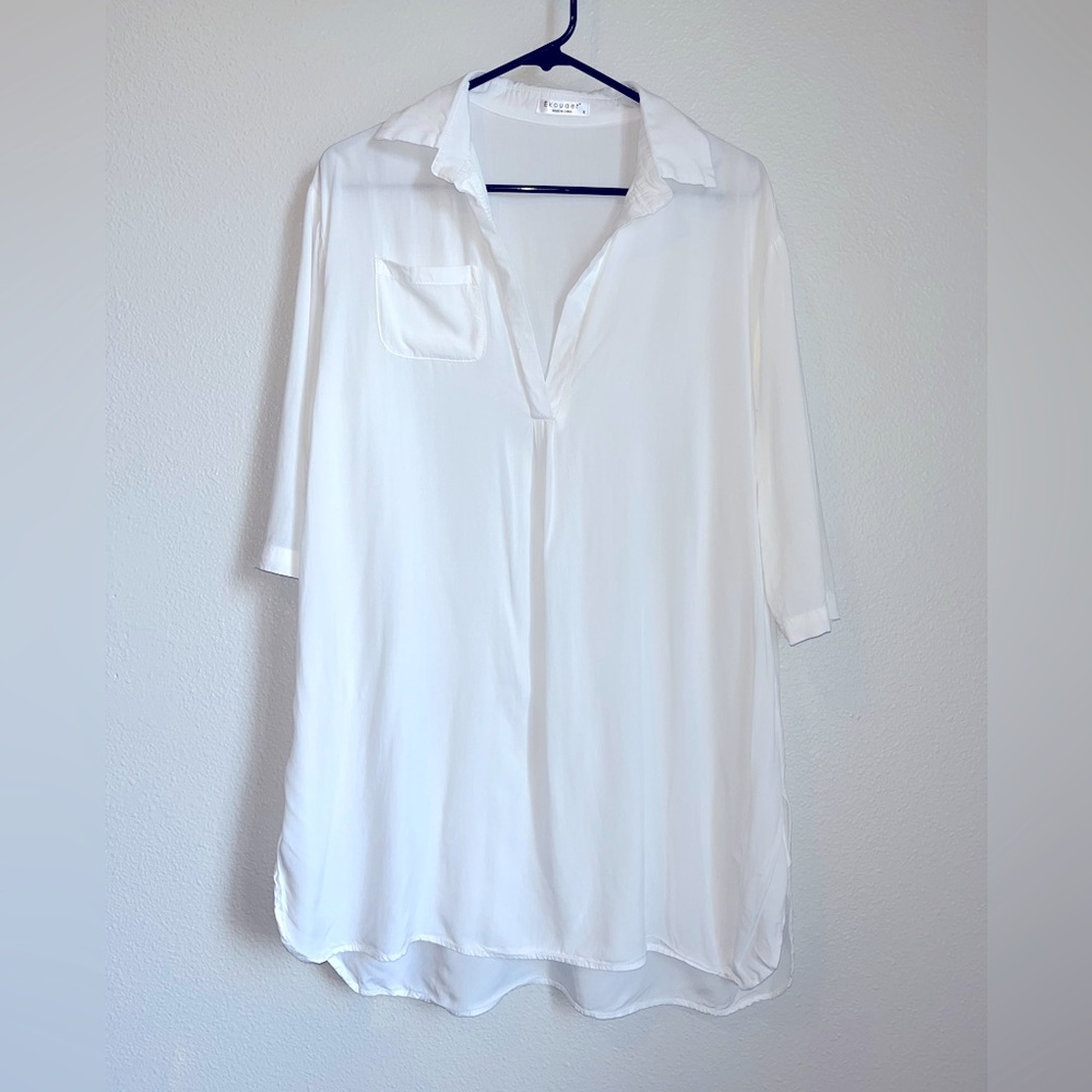 Ekouaer Women's Swimsuit Beach Cover Up | Size S | Color: White